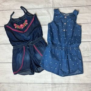 Lot of Two Toddler Girls Shorts Rompers Sz 4